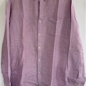 Banana Republic Lavender linen Casual Button-Down Shirt